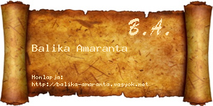 Balika Amaranta névjegykártya